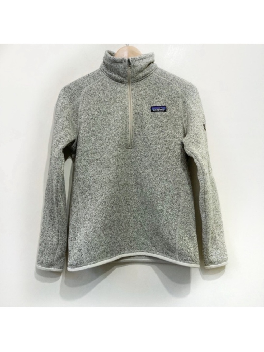 Patagonia Better Sweater 1/4 Zip Up Size Small Oatmeal Tan/Grey Fleece